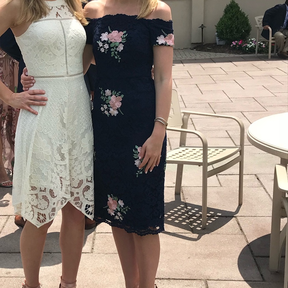 Nicole Miller Navy Lace Dress - Picture 6 of 7